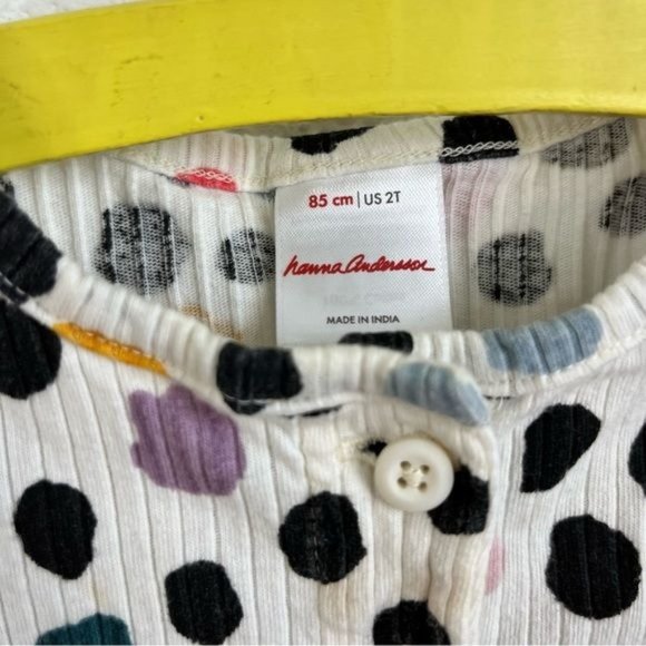 Hanna Andersson Rainbow Ribbed Dotted Abstract Painters Long Sleeve Dress - Picture 6 of 6